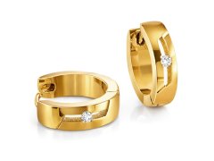 Boccia Titanium Pozlacené titanové náušnice s&nbsp;diamantem 05045-05