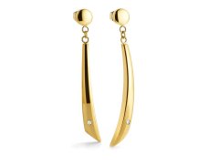 Boccia Titanium Pozlacené titanové náušnice s&nbsp;diamanty 05049-03