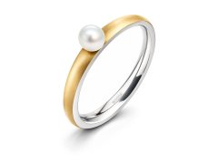 Boccia Titanium Pozlacený titanový prsten s&nbsp;perličkou 0145-02 49 mm