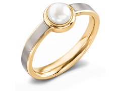 Boccia Titanium Pozlacený titanový prsten s&nbsp;perlou 0137-03 61 mm