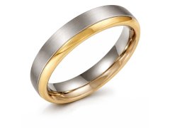 Boccia Titanium Pozlacený titanový snubní prsten 0130-08 57 mm