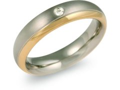 Boccia Titanium Pozlacený titanový snubní prsten s diamantem 0130-12 50 mm