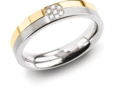 Boccia Titanium Úžasný prsten z titanu s diamanty 0129-06 59 mm