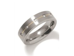 Boccia Titanium Snubní titanový prsten s diamanty 0101-19 56 mm