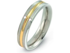 Boccia Titanium Titanový bicolor prsten s brilianty 0144-01 49 mm