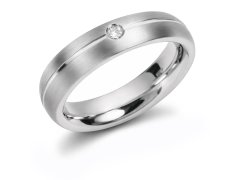 Boccia Titanium Titanový snubní prsten s&nbsp;diamantem 0130-05 62 mm