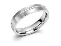 Boccia Titanium Titanový snubní prsten s&nbsp;diamanty 0130-03 57 mm