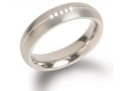 Boccia Titanium Titanový snubní prsten s diamanty 0130-03 53 mm