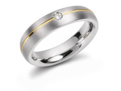 Boccia Titanium Titanový snubní prsten s&nbsp;diamantem 0130-06 52 mm