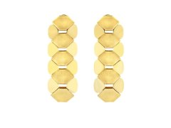 BREIL Extravagantní pozlacené náušnice Hexagonia TJ3636