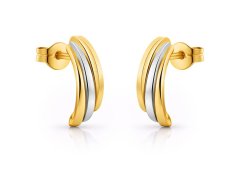 Brilio Elegantní bicolor náušnice ze zlata 14/166.942/3