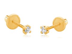Brilio Elegantní náušnice ze žlutého zlata se zirkony 14/152.561/17ZIR