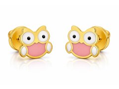 Brilio Hravé náušnice ze žlutého zlata Sovičky 14/168.771/17ROSA