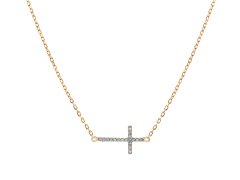 Brilio Krásný náhrdelník ze žlutého zlata s křížkem 14/774.402ZIR Esp