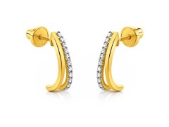Brilio Něžné náušnice ze žlutého zlata se zirkony 14/177.882/17ZIR