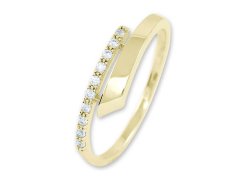 Brilio Něžný dámský prsten ze žlutého zlata s krystaly 229 001 00857 51 mm