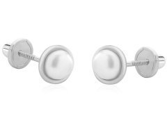 Brilio Půvabné náušnice z&nbsp;bílého zlata s&nbsp;pravou perlou 14/140.490/17P Esp white gold