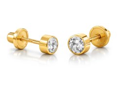 Brilio Půvabné náušnice ze žlutého zlata se zirkony 14/31.010/17ZIR