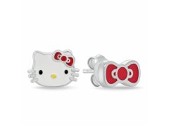 Brilio Silver Asymetrické stříbrné náušnice Hello Kitty EA1211W