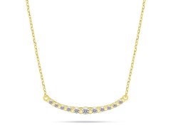 Brilio Silver Elegantní pozlacený náhrdelník s čirými zirkony NCL159Y