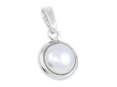 Brilio Silver Elegantní stříbrný přívěsek se syntetickou perlou 448 001 00295 04