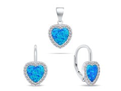 Brilio Silver Srdcový stříbrný set šperků SET299WB (náušnice, přívěsek)