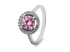 Brilio Silver Luxusní stříbrný prsten s růžovým zirkonem RI033W 50 mm