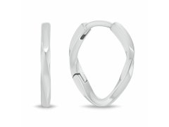 Brilio Silver Minimalistické stříbrné náušnice s&nbsp;krouceným designem EA1215W