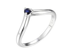Brilio Silver Minimalistický stříbrný prsten se safírem Precious Stone SR09001B 60 mm