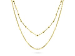 Brilio Silver Módní dvojitý pozlacený náhrdelník NCL103Y