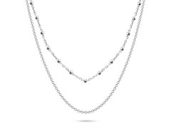 Brilio Silver Módní dvojitý stříbrný náhrdelník NCL103W