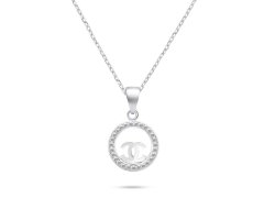 Brilio Silver Módní stříbrný náhrdelník se zirkony NCL139W World Icon (řetízek, přívěsek)