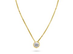 Brilio Silver Nadčasový pozlacený náhrdelník se zirkonem NCL75Y