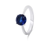 Brilio Silver Nadčasový stříbrný prsten s modrým zirkonem RI057WB 48 mm