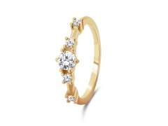 Brilio Silver Okouzlující pozlacený prsten se zirkony RI040Y 50 mm