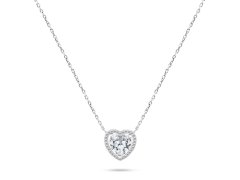 Brilio Silver Oslnivý stříbrný náhrdelník se třpytivým srdíčkem NCL70W