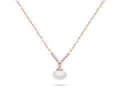 Brilio Silver Překrásný bronzový náhrdelník s pravou perlou NCL81R