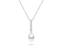 Brilio Silver Překrásný stříbrný náhrdelník s pravou perlou NCL130W