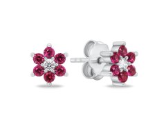 Brilio Silver Půvabné stříbrné náušnice s&nbsp;fuchsiovými zirkony EA846WR