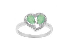 Brilio Silver Půvabný stříbrný prsten se smaragdy R-FS-5648E 54 mm