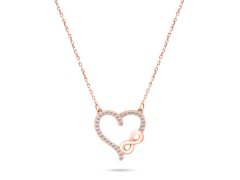 Brilio Silver Romantický bronzový náhrdelník se zirkony NCL52R