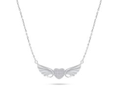 Brilio Silver Romantický stříbrný náhrdelník srdce s křídly NCL85W