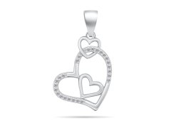 Brilio Silver Romantický stříbrný přívěsek srdce se zirkony PT12W