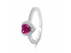 Brilio Silver Romantický stříbrný prsten Srdce RI047WR 50 mm