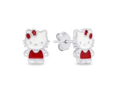 Brilio Silver Roztomilé stříbrné náušnice Hello Kitty EA712W