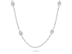 Brilio Silver Slušivý stříbrný náhrdelník se zirkony NCL128W