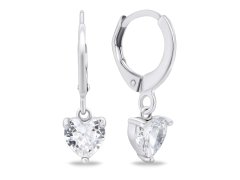 Brilio Silver Stříbrné kruhové náušnice Srdíčka EA654W