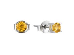 Brilio Silver Stříbrné náušnice pecky s&nbsp;citrínem SE10230C