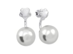 Brilio Silver Stříbrné náušnice se syntetickou perlou 2v1 438 001 01785 04