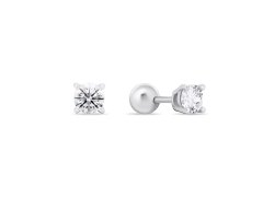 Brilio Silver Stříbrné peckové náušnice s čirými zirkony EA923/4/5W 0,4 cm